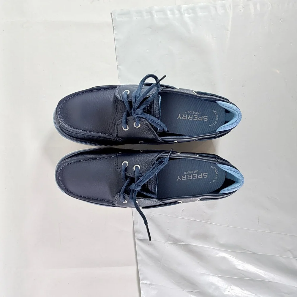 Sperry Surveyor 2-Eye TMBL Navy Leather Boat Shoes Men's Size 11 NIB